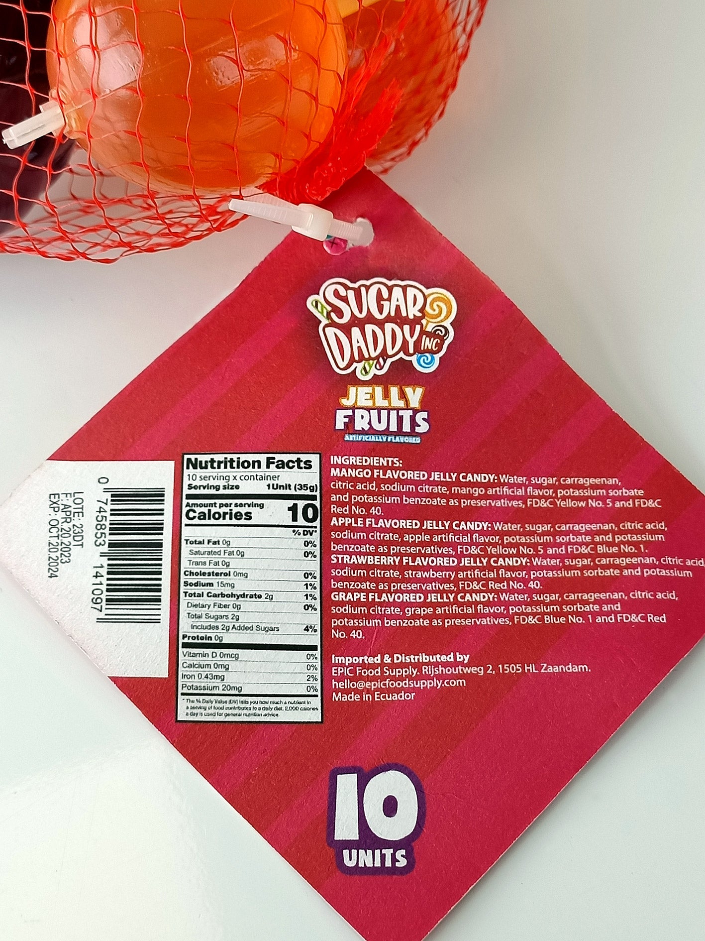 Sugar Daddy Jelly Candy 10-pieces (370ml)