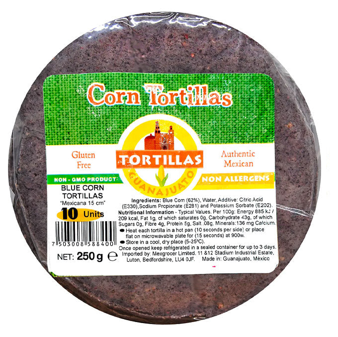 Guanajuato Tortilla's, Blue Corn Tortillas (250g)