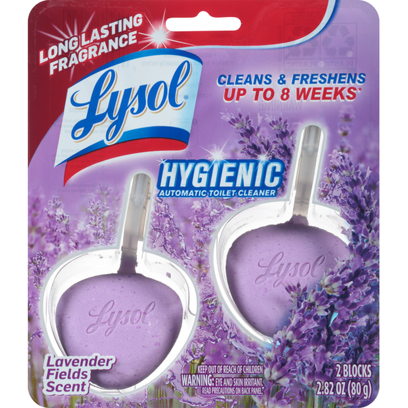 Lysol Automatic Toilet Bowl Cleaner, Lavender Fields - 2pc 4 x 80g / 2.82oz