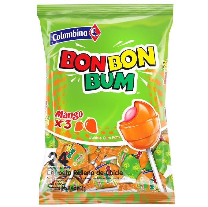 Bon Bon Bum Mango, Assorted Lolly's (408g)