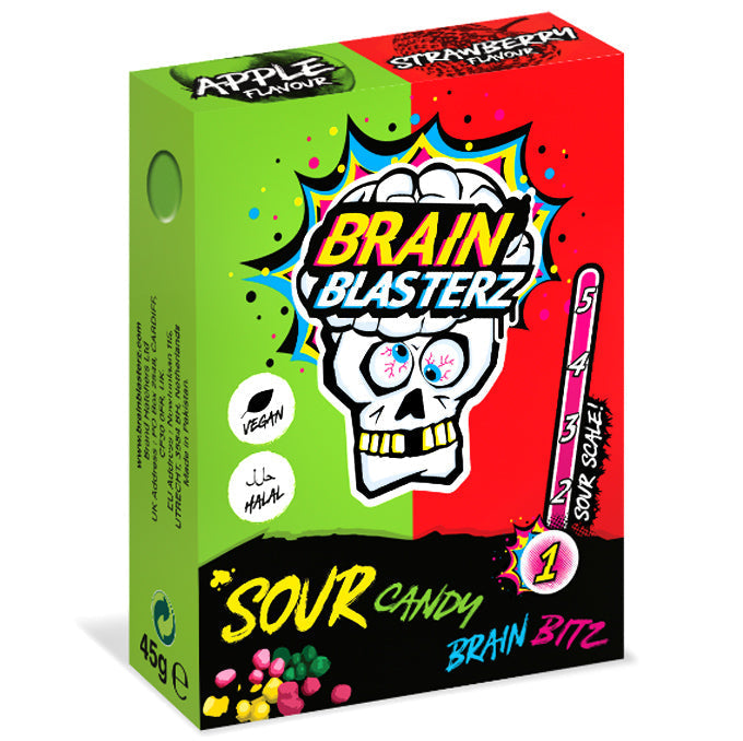 Brain Blasterz Candy, Brain Bitz - Apple And Strawberry (45g)