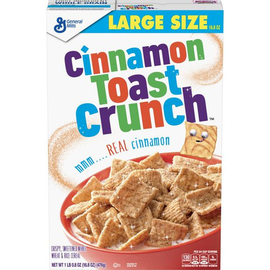 Cinnamon Toast Crunch Cereal, Large Size - 12 x 476g / 16.8oz