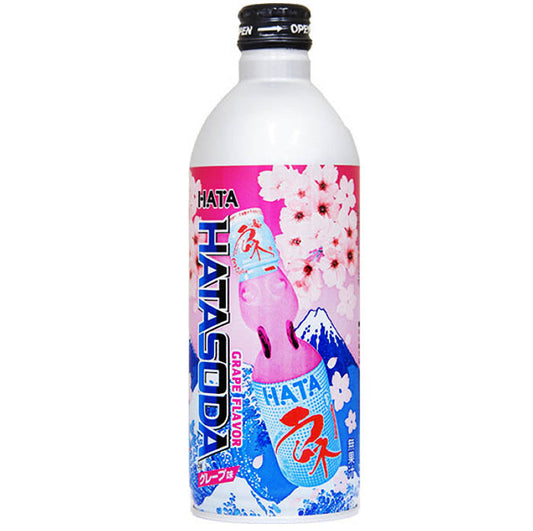 HATA Hatasoda Ramune, Grape Flavor (500ml)