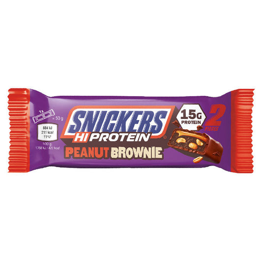 Snickers Hi Protein, Peanut Brownie (50g) EPIC Food Supply