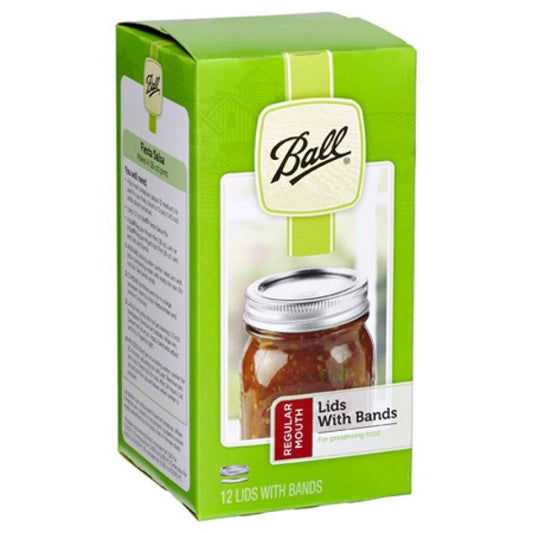 Ball Mason Lids with Bands, Regular Mouth (12-pack)