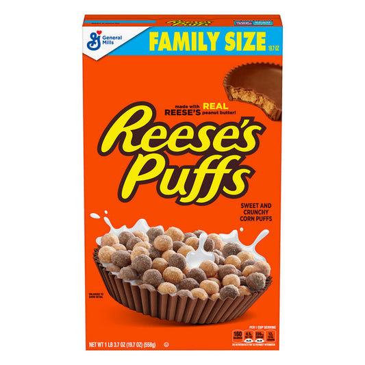 Reese's Puffs Cereal, Family Size - 14 x 558g / 19.7oz