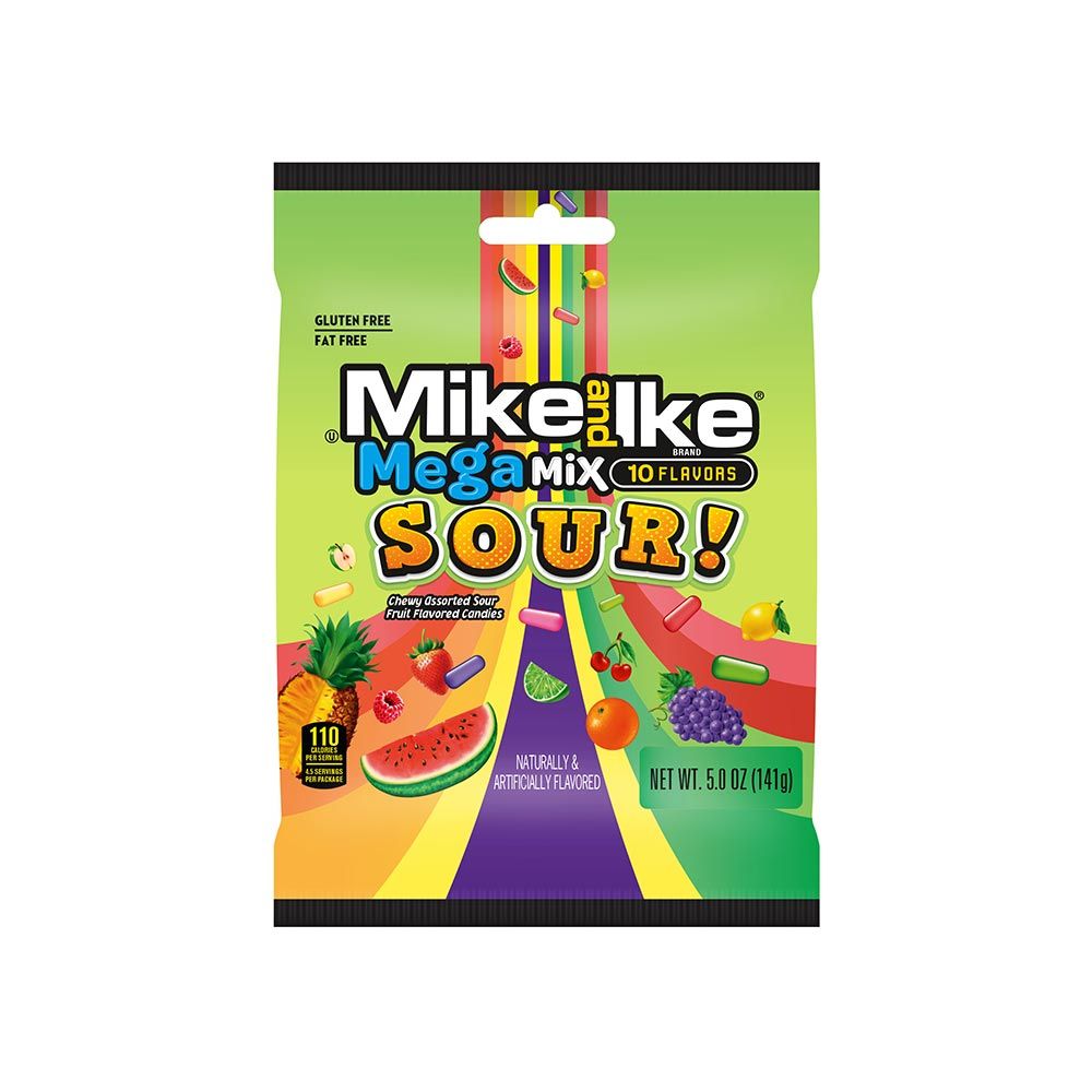 Mike and Ike Mega Mix 10-Flavors, Bag (141g)