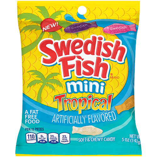 Swedish Fish Mini Tropical Soft & Chewy Candy (141g)
